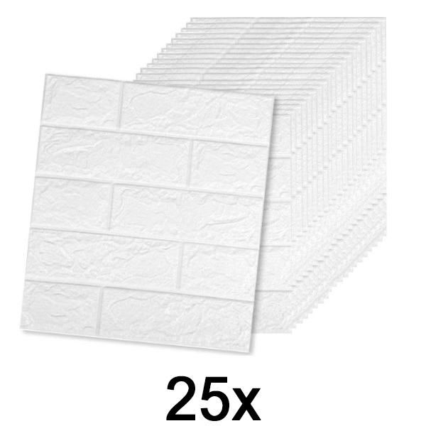 5x (5 Sztuk) Samoprzylepna Tapeta 3D z Motywem Cegły | BRICKSBY