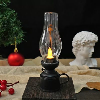 Lampa naftowa LED w stylu vintage | VINTALUM